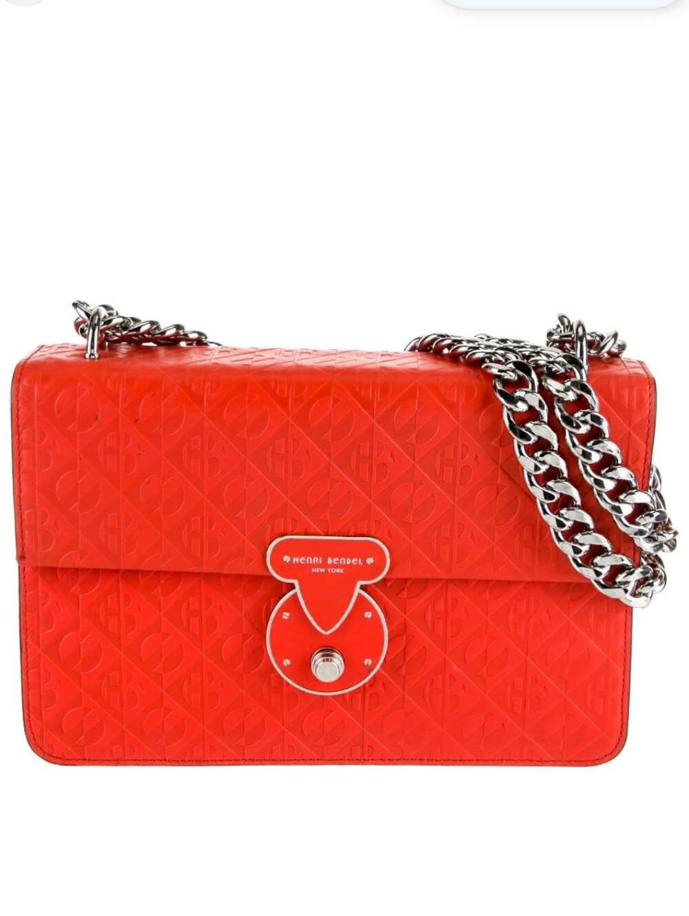 HENRI BENDEL Warren Street Embossed Logo Chain Shoulder Bag